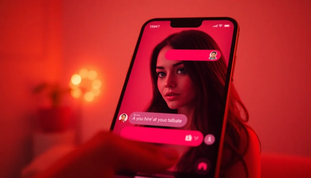 Engaging interface of a porn AI chat showcasing a flirtatious conversation in a vibrant chat setting.